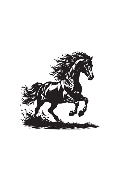 MAXPIX Premium Vinyl Horses Wall Stickers, Self-Adhesive, Black, Multiple Poses ( Large)