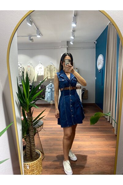 MODA فستان دينيم غربي عصري