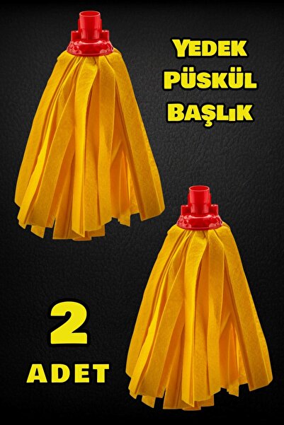 Technow Klasik Sarı Ultra Kalın Mop Paspas Püskül Yedek Başlık 2 Adet