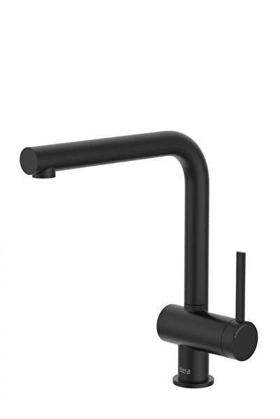 Roca ONA A5A831FNB0 βρύση κουζίνας, ψηλή, τύπου L, ματ, Μαύρο