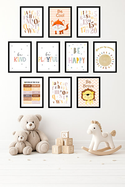 UNT 10-Piece Frame-Looking Educational Set, Alphabet, Numbers, Months, Motiva...