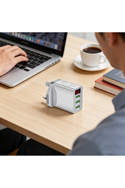 Fikpoo 3 USB Ports Smart Phone Charger Quick Charger Display Screen Charging ...