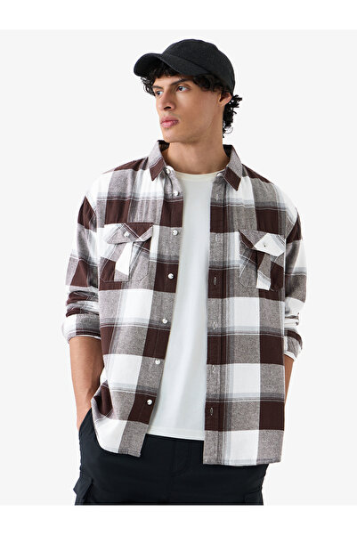 The Souled Store By Styli Men Brown Checked Flannel Shirt