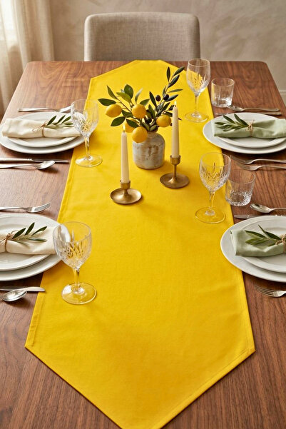 OTEXSA Κομψό Τραπεζομάντιλο Τριγωνικού Σχεδιασμού σε Κίτρινο Χρώμα – Ανθεκτικ...