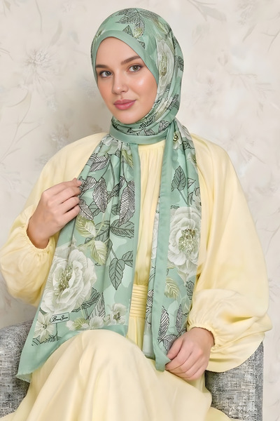 BONASERA EŞARP Women's Hijab Shawl Voile Shawl Cupro Silky Textured Wrinkle R...