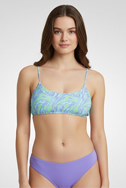 Don't Call Me Jennyfer Women Allover Print Bikini Top, Multicolor
