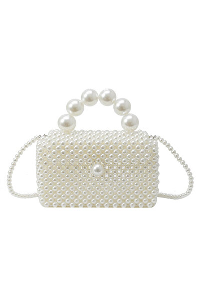 Ku er Luxury Lady Pearl Handbag, Exquisite Beaded Crossbody Evening Clutch
