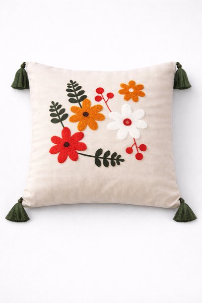 Home Modern Punch Embroidered 2-Piece Throw Pillow Cover 43X43 Decorative