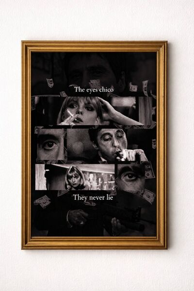 BuzzDesigns Scarface “The Eyes Chico” Poster Tablo (Çerçeve Seçenekli)