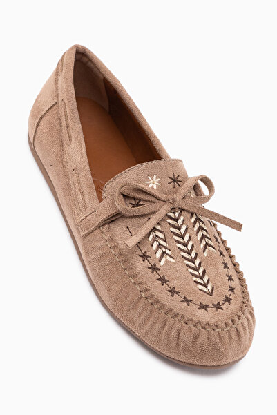 Limoya Darya Mink Suede Κεντημένα Παπούτσια Μοκασίνια Γυναικεία Loafer