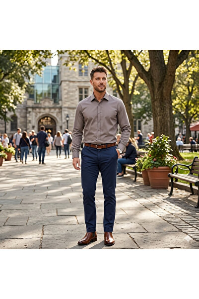 Fine Touch Slim Fit 100% Cotton Men's Shirt – Stylish and Comfortable