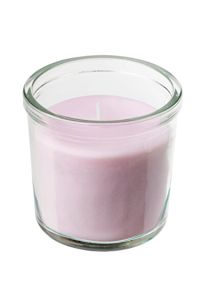 IKEA LUGNARE bardakta kokulu mum, pembe, 20 saat, yasemin