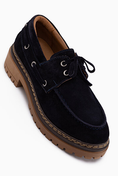 Limoya Γυναικεία Loafer Παπούτσια Matina από Γνήσιο Δέρμα Navy Blue Suede με ...