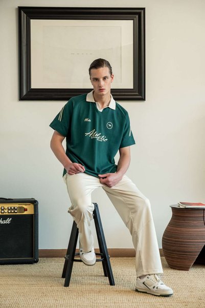 MARATON Men's Polo Neck Green T-Shirt