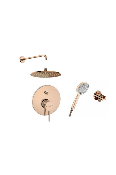 ONA 5 Lİ ANKASTRE BANYO SETİ ROSE GOLD (DUVARDAN BORULU)