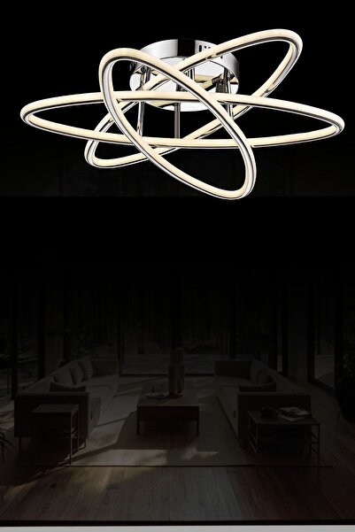 RONİSU AYDINLATMA Twin Lüks Modern Asimetrik Yörünge Halka Tasarım 50 cm Led ...