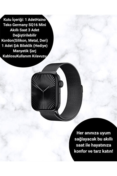 Lisinya SQ-16 Mini Series 10 Akıllı Saat | Spor Modları, Bildirim ve Müzik Ko...