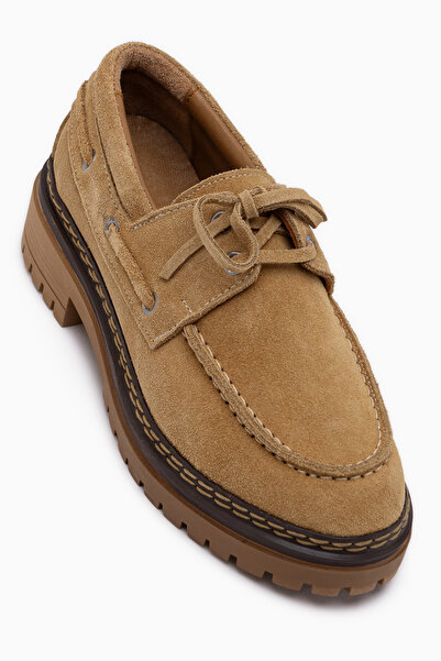 Limoya Γυναικεία Loafer Παπούτσια Matina από Γνήσιο Δέρμα Honey Foam με Χοντρ...