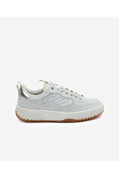 LAB Greyder Kadın Kirli Beyaz Hakiki Deri Sneaker Ayakkabı 6Y2CA45331