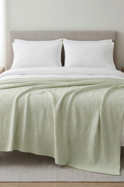 Nart Home 100% βαμβακερό σχέδιο σκακιέρας, διπλό πικέ μέντα 200x230