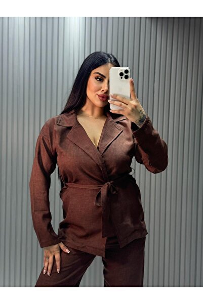 inci bayan giyim Women's Tie-Up Linen Set