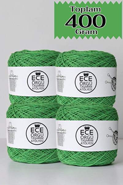 Ece Örgü Tasarım Atölyesi Βοτανικό πράσινο, 100% βαμβάκι, στριφτό νήμα πλεξίμ...