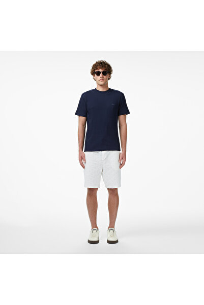 Lacoste Erkek Relaxed Fit Monogram Beyaz Bermuda Şort