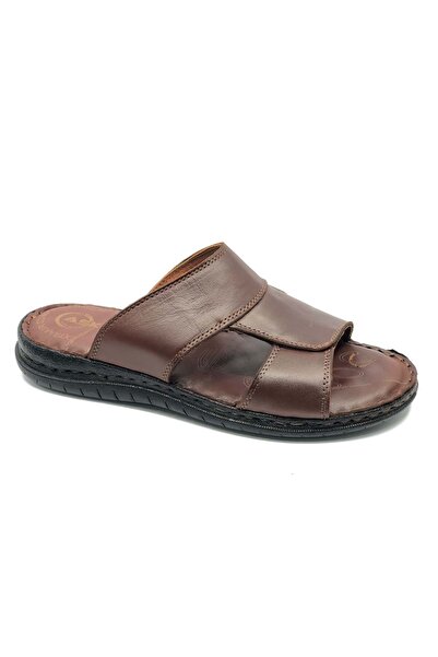 KCMN Asker 1928 100% Genuine Leather Men's Full Orthopedic Slippers Brown