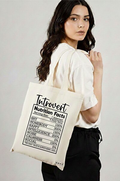 BEKZ Sacosa Cumparaturi Textila, Geanta Tote, model Introvert Nutrient Facts ...