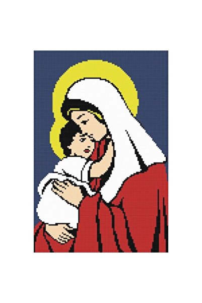 hudemas Maria cu Copilul , goblen imprimat pe panza , 10x15cm