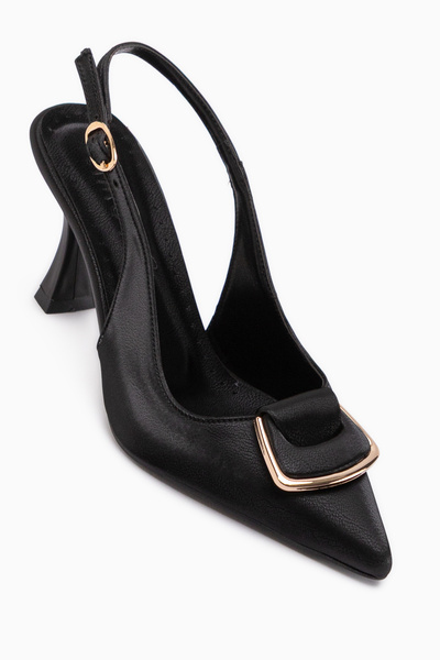 Limoya Γυναικεία παπούτσια με τακούνι Sanny Black Buckle