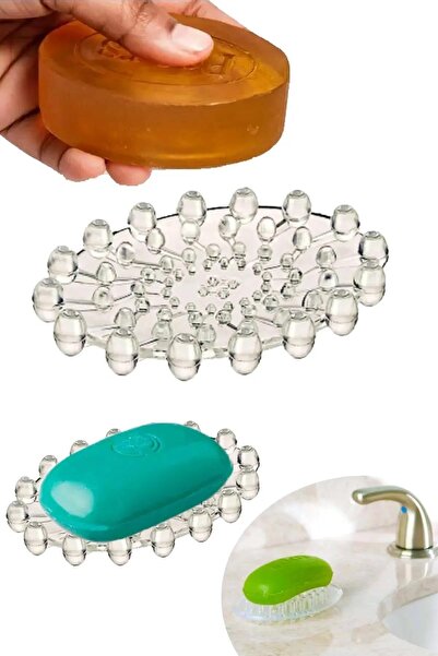 comerciante Palm Şeffaf Kristal Katı Sabunluk - Kaymaz Tabanlı Dekoratif Bany...