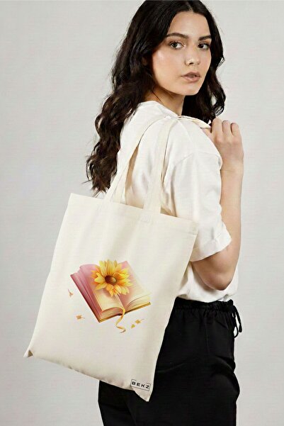 BEKZ Sacosa Cumparaturi Textila, Geanta Tote, model Books 46 38 x 34.5 cm, Al...