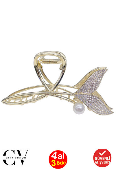 cityvision Μεταλλικό κλιπ μαλλιών με σχέδιο ψαροουράς και πέτρες - 11 εκ. - Κ...