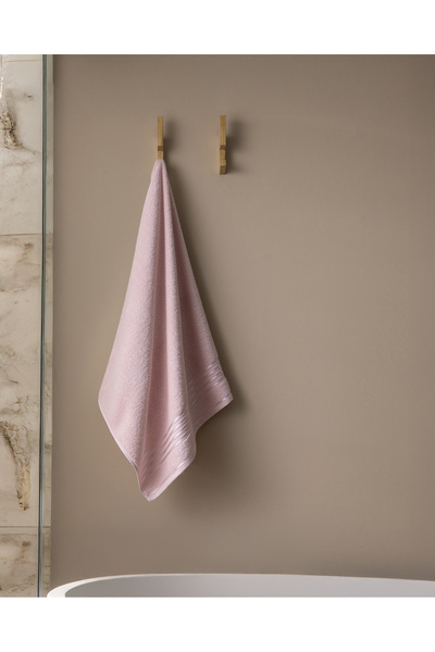 Madame Coco Πετσέτα μπάνιου Marnot Bordürü 100% βαμβακερή - Πούδρα - 70x140 εκ.