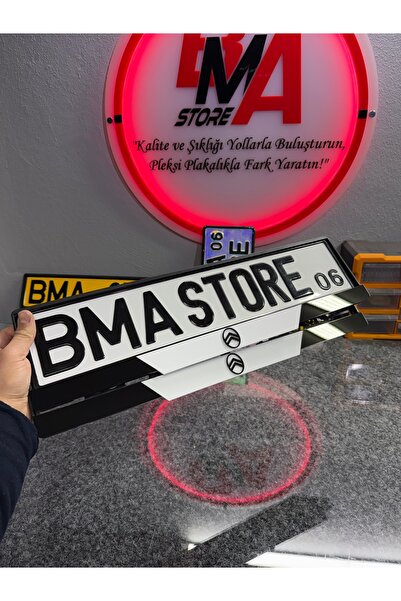 BMASTORE06 YENİ CİTROEN LOGOLU Zebra Model Pleksi Plakalık (1çift,2adet)