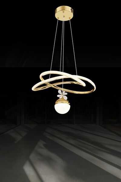 RONİSU AYDINLATMA Leny Modern 50 cm Led Avize (Gold ve Krom Seçenekli) LNY-C5...