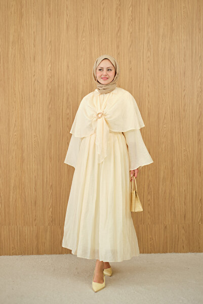 LOCCO Γυναικείο σετ τριών τεμαχίων από ύφασμα τούλι με χρυσή καρφίτσα και λεπ...