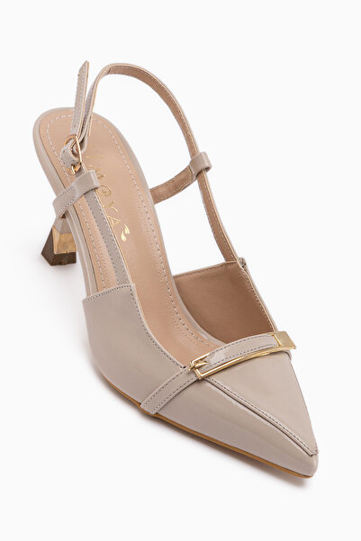Limoya Γυναικεία παπούτσια με τακούνι Renita Beige Buckle