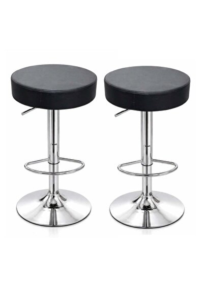 RENOVO Set of 2 Modern Swivel Backless Round Barstool