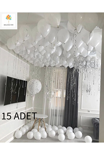 baloss fer Set of 15 White Balloons – Simple and Stylish Party Decoration