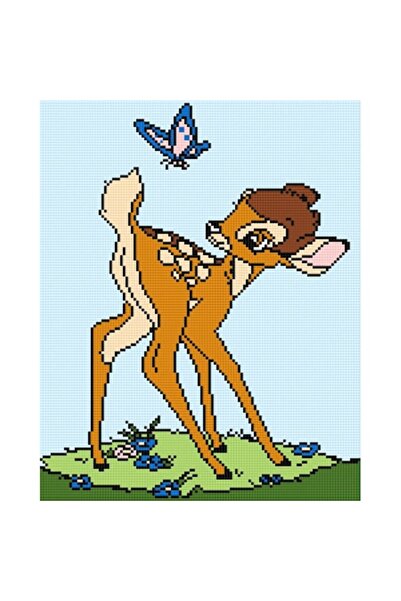 hudemas Bambi , goblen cu diagrama alb-negru 12x15cm