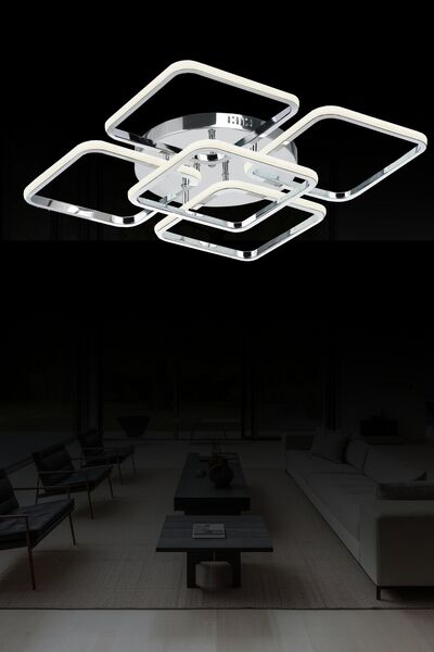 RONİSU AYDINLATMA Laura Lüks Modern Geometrik Kare Tasarım 40 cm Led Plafonye...