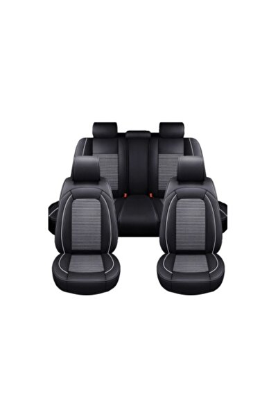 DELUXETUNING Set de huse auto universale de lux, negru cu gri