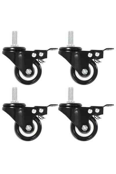 vidaxl Ρόδες Περιστρεφόμενες με Φρένα 4 τεμ. 50 χιλ.