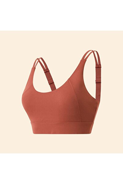 KIABI High-Support Twist-Back Sports Bra BROWN