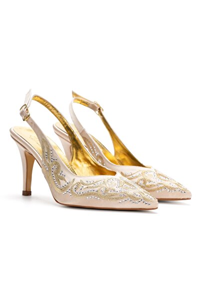 DYG STORE Γυναικεία βραδινά παπούτσια με πέτρες, ειδικής σχεδίασης, ύψους 8 εκ.