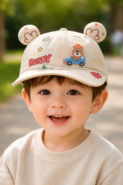 GlassySKY (6-24 μηνών) Παιδικό καπέλο με χαριτωμένο αρκουδάκι, καπέλο αντηλια...