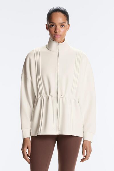 Oysho Yumuşak dokulu modal dik yaka uzun ceket