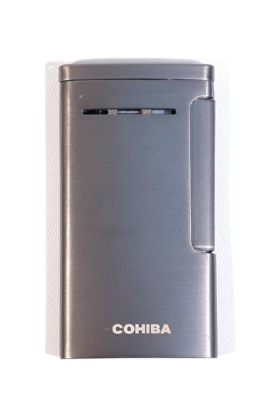 COHİBA Tek Torch Perde Alev Slim 7 Dizayn Gunmetal Metal Puro Çakmağı